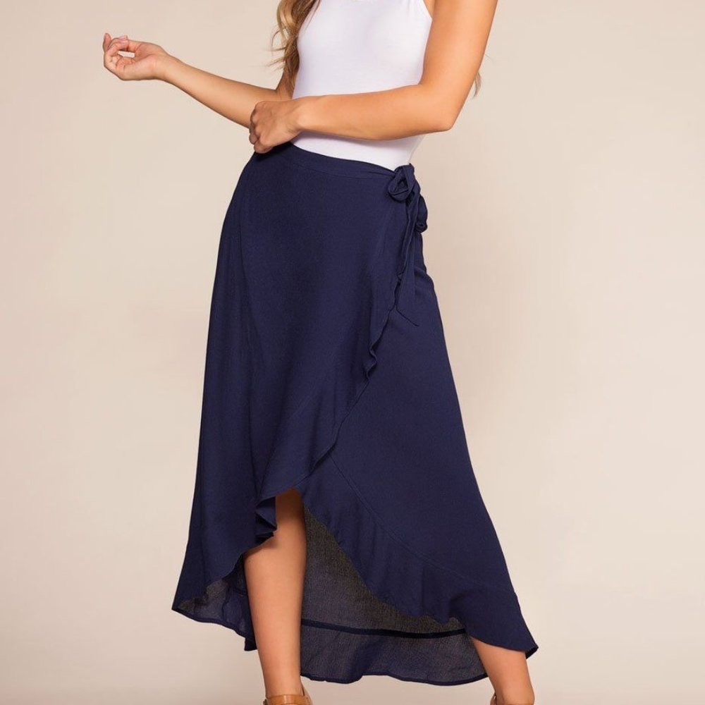 NWT Navy Blue Wrap Skirt